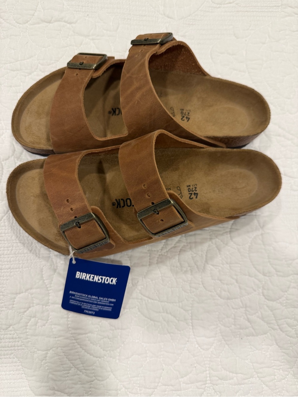 Birkenstock Men's Brown Leather Two-Strap Sandals - Picture 2 of 15